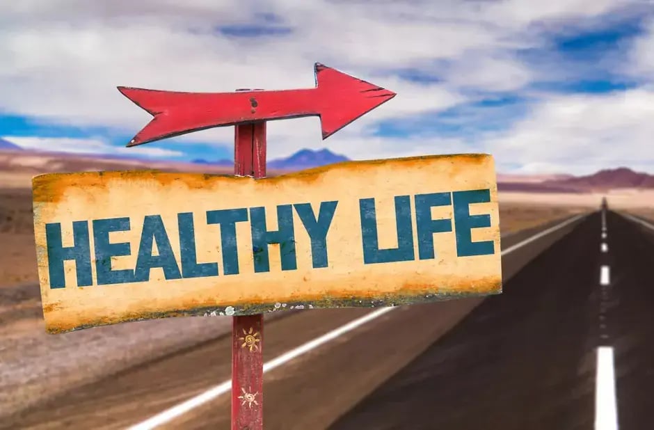 healthy-life-sign-with-road